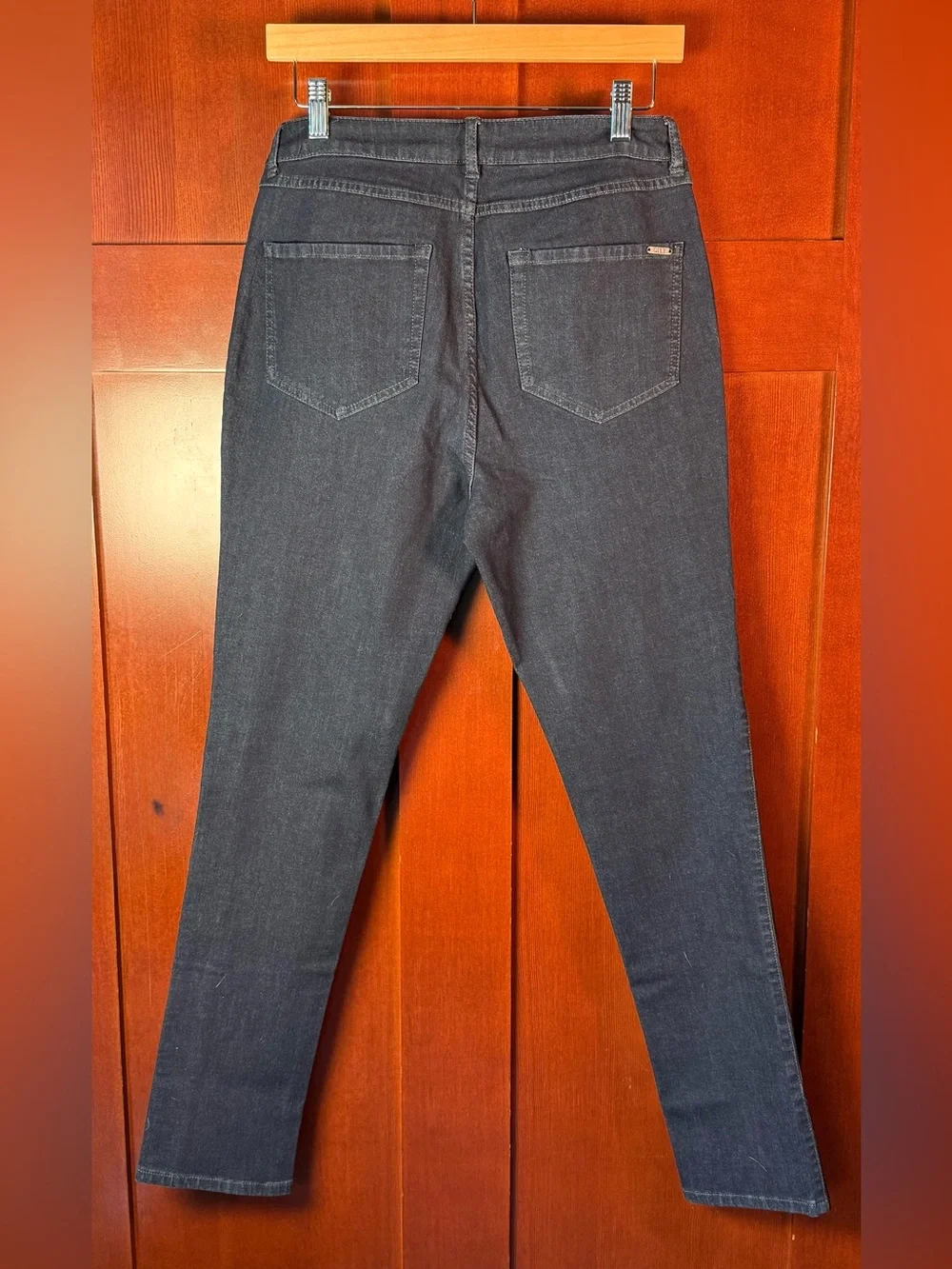 G.I.L.I. Dark Blue Jeans Black Tuxedo Stripe Size 10 Slim Straight
